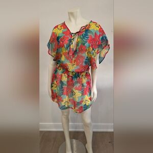 OCEAN club Tropical flowers swim coverup size US 6